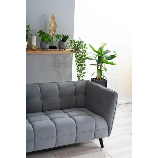 Диван CASTELLO 3 VELVET серый BLUVEL 14 / венге CASTELLO3V14 Signal