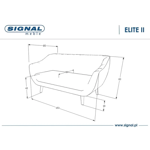 Диван Elite Velvet 2 Бежевый ELITE2V28BE Signal