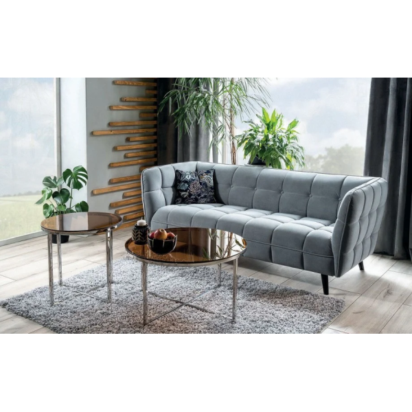 Диван CASTELLO 3 VELVET серый BLUVEL 14 / венге CASTELLO3V14 Signal