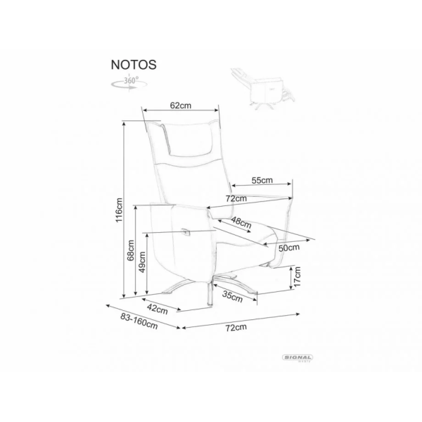 Стул NOTOS искусственная кожа Серый TAP. 217 NOTOSSSSSZ Signal
