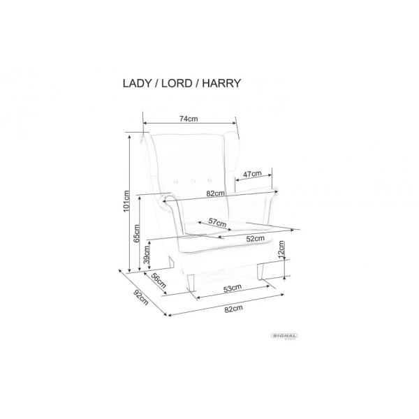 Кресло Lady Velvet Синий LADYV86 Signal