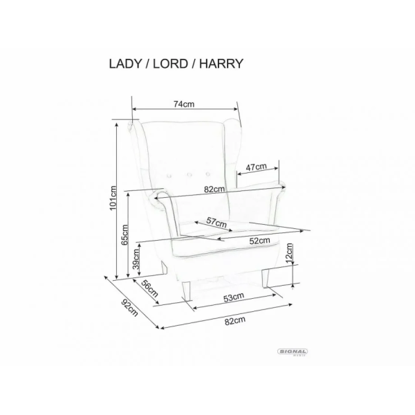 Кресло HARRY VELVET Кари BLUVEL 68 / венге HARRYV68W Signal