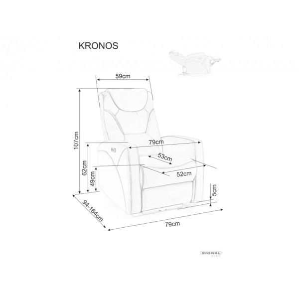 Кресло раскладное KRONOS VELVET цинамон BL.4215 KRONOSVCY Signal