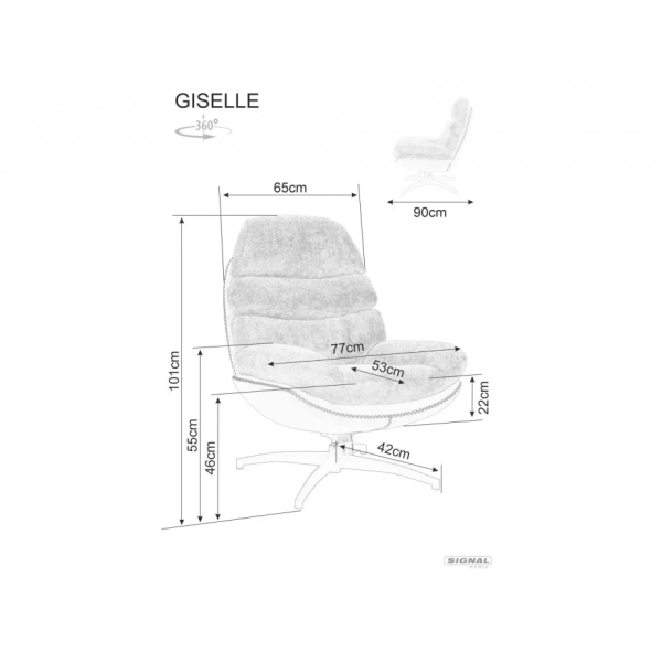 Кресло GISELLE Розовый Античный ТАР.236 / Бежевая Синтетическая Кожа ТАР.237 GISELLERA Signal