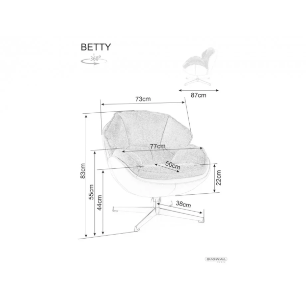Кресло BETTY Розовая Античная ТАР.236 / Бежевая Синтетическая Кожа ТАР.237 BETTYRA Signal