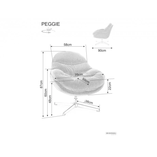 Кресло PEGGIE Серый ТАР.234 / Бежевая ТАР.235 PEGGIESZ Signal