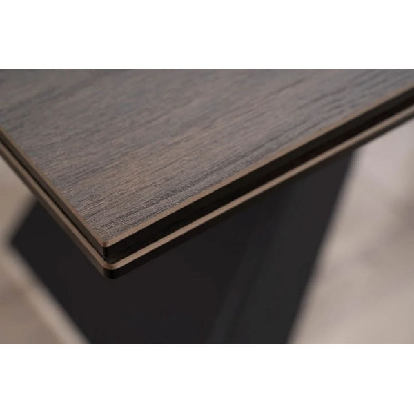 Стол обеденный раскладной WESTIN CERAMIC 160(240)*90 коричневый эффект дерева/черный мат WESTINBRC160 Signal