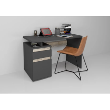 Компьютерный стол Kubik Графит / Дуб Клондайк левый Intarsio