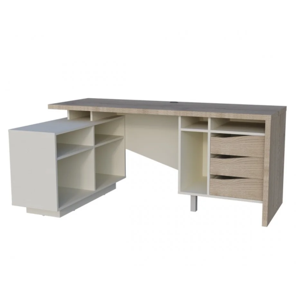 Письменный стол CONNECT 2 L SK 180×78 см. Стоун беж Intarsio