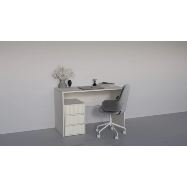 Компьютерный стол VICTOR RAL 120х60 Шелковый камень / Кремовый Intarsio