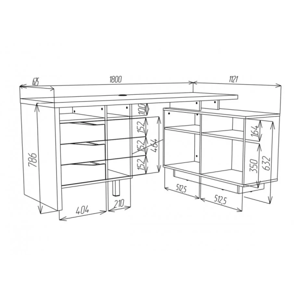 Письменный стол CONNECT 2 R SK 180×78 см. Стоун беж Intarsio