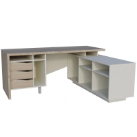 Письменный стол CONNECT 1 R SK 190×78 см. Стоун беж Intarsio