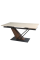 Стол FERNANDO CERAMIC 160(220)*90 травертин мат/тёмный орех Intarsio
