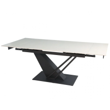 Стол FERNANDO CERAMIC 140(200)*90 бежевый/черный Intarsio