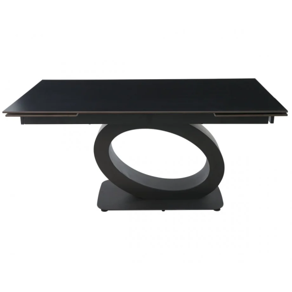 Стол OVIDIO CERAMIC 160(240)*90 черный мат/черный каркас Intarsio