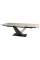 Стол FERNANDO CERAMIC 180(240)*90 травертин мат/тёмный орех Intarsio