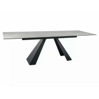Стол обеденный раскладной SALVADORE CERAMIC Крем Diamond Cream / Черный мат (160-240)X90 SALVADOREKRC160 Signal
