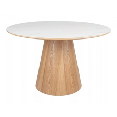 Стол обеденный ANGEL CERAMIC белый / дуб d.120 ANGELBDFI120 Signal