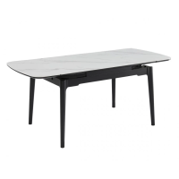 Стол DUBLIN CERAMIC 120(180)*80 белый мат/черный каркас Intarsio