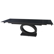 Стол OVIDIO CERAMIC 160(240)*90 черный мат/черный каркас Intarsio