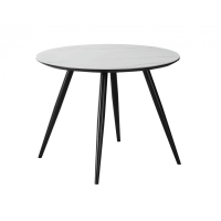 Стол обеденный IDEAL CERAMIC белый эф.мрамора / черный каркас d.100 IDEALBCFI100 Signal