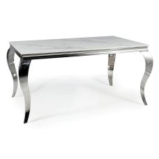 Обеденный стол PRINCE CERAMIC 180*90 белый CALACATTA/хром PRINCECBCH180 Signal