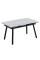 Стол обеденный раскладной MADRID CERAMIC 140(200)*85 белый глянец / черный каркас Intarsio