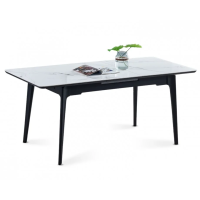 Стол обеденный раскладной BERLIN CERAMIC белый глянець / черный 140(180)X80 Intarsio