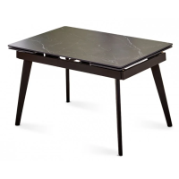 Стол обеденный раскладной OSLO CERAMIC 120(180)*80 черный глянец/черный каркас Intarsio