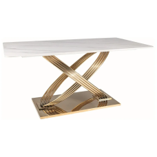 Стол обеденный HERMES Белый (эффект мрамора) / Золото 160X90 HERMESBZL160 Signal