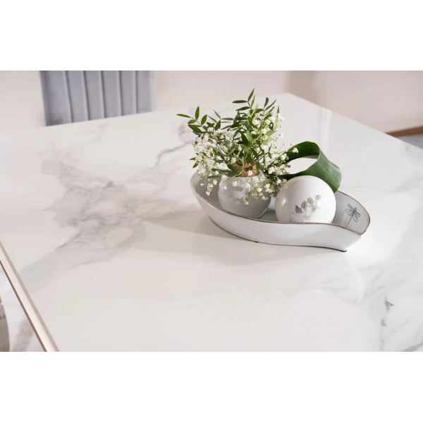 Стол обеденный PRINCE CERAMIC 180*90 белый CALACATTA/хром PRINCECBCH180 Signal