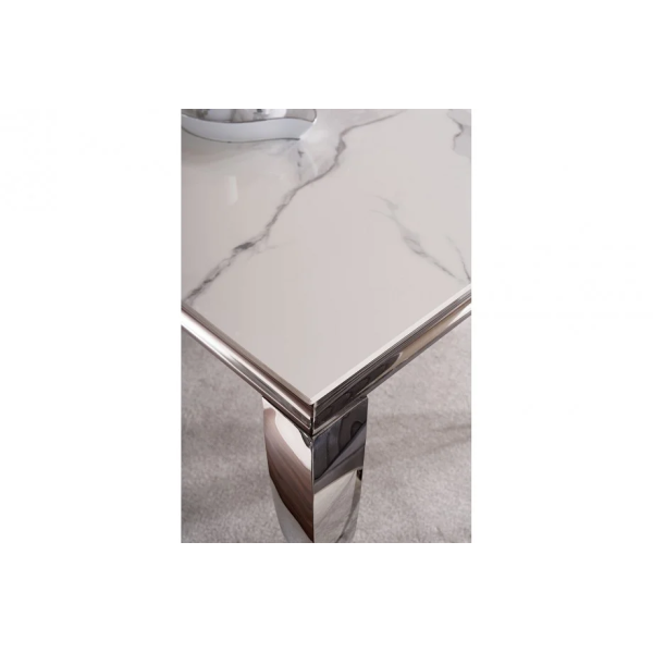 Стол обеденный PRINCE CERAMIC 180*90 белый CALACATTA/хром PRINCECBCH180 Signal