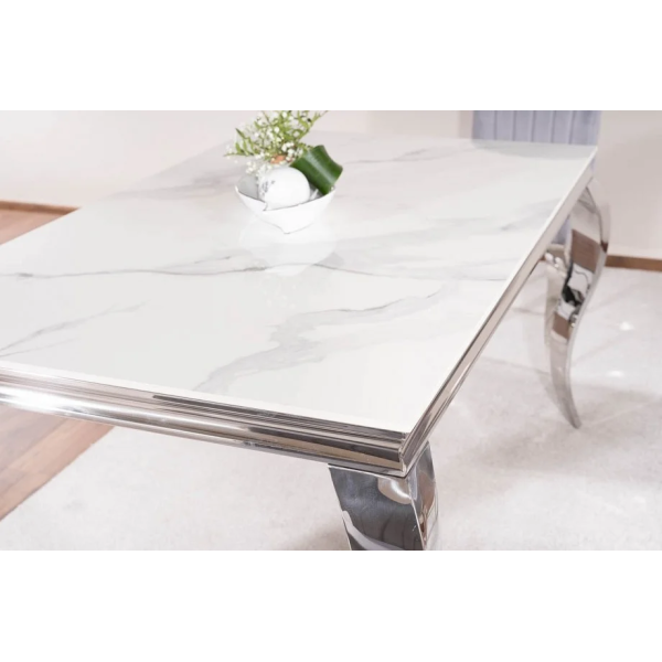 Стол обеденный PRINCE CERAMIC 180*90 белый CALACATTA/хром PRINCECBCH180 Signal
