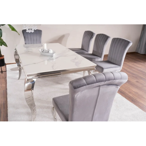 Стол обеденный PRINCE CERAMIC 180*90 белый CALACATTA/хром PRINCECBCH180 Signal