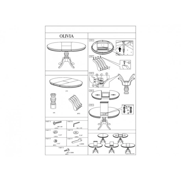 Обеденный стол раскладной Olivia Белый OLIVIASZB106 Signal