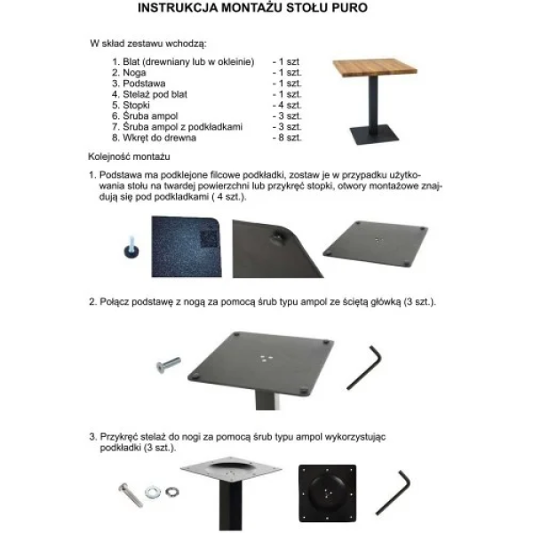 Стол Puro 60х60 Дуб / Черный PUROLDC60 Signal