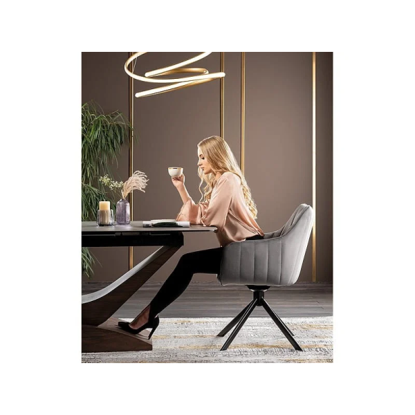 Стол обеденный раскладной DOLCE CERAMIC серый мрамор / орех 180(240)X95 DOLCESZOR180 Signal