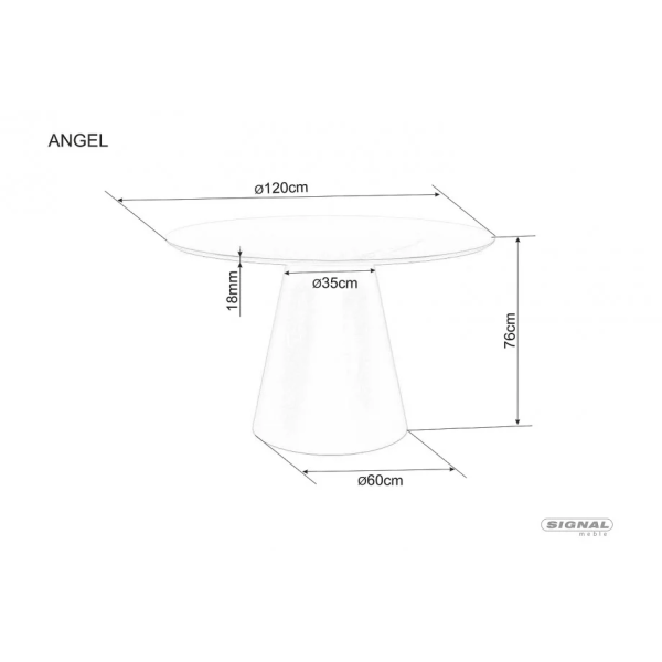 Стол обеденный ANGEL Орех / Черный матовый диаметр 120 ANGELORFI120 Signal