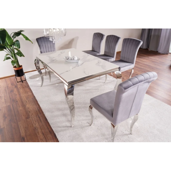 Стол обеденный PRINCE CERAMIC 150*90 белый CALACATTA/хром PRINCEBCH150 Signal