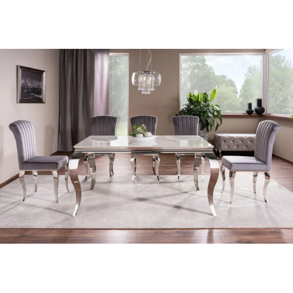 Стол обеденный PRINCE CERAMIC 150*90 белый CALACATTA/хром PRINCEBCH150 Signal