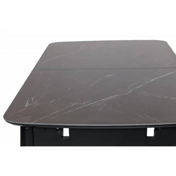 Стол обеденный раскладной BERLIN CERAMIC 140(180)*80 черный мат керамика/черный каркас Intarsio