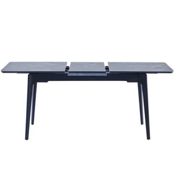 Стол обеденный раскладной BERLIN CERAMIC 140(180)*80 серый мат керамика/черный каркас Intarsio