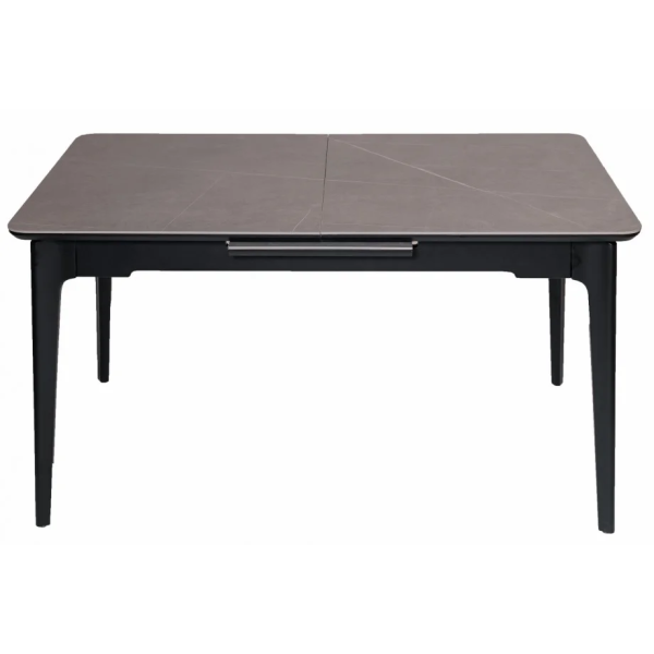 Стол обеденный раскладной BERLIN CERAMIC 140(180)*80 серый мат керамика/черный каркас Intarsio