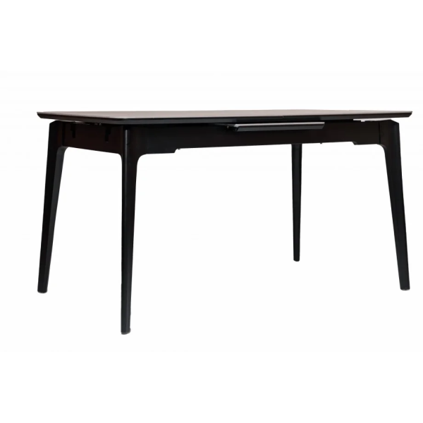 Стол обеденный раскладной BERLIN CERAMIC 140(180)*80 серый мат керамика/черный каркас Intarsio