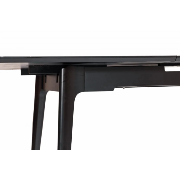 Стол обеденный раскладной BERLIN CERAMIC 140(180)*80 серый мат керамика/черный каркас Intarsio