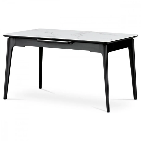 Стол обеденный раскладной BERLIN CERAMIC белый глянець / черный 140(180)X80 Intarsio