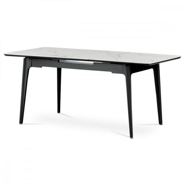 Стол обеденный раскладной BERLIN CERAMIC белый глянець / черный 140(180)X80 Intarsio
