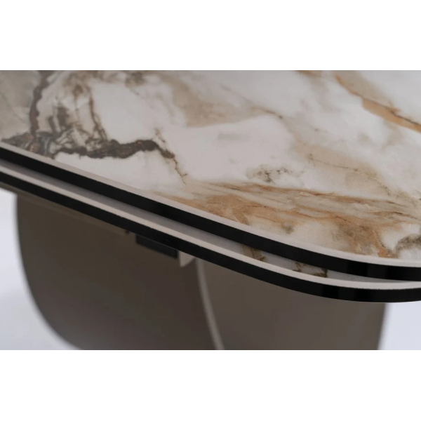Стол обеденный раскладной INFINITY CERAMIC 160(240)*95 белый AMBER BIANCO/коричневый INFINITYBBR160 Signal