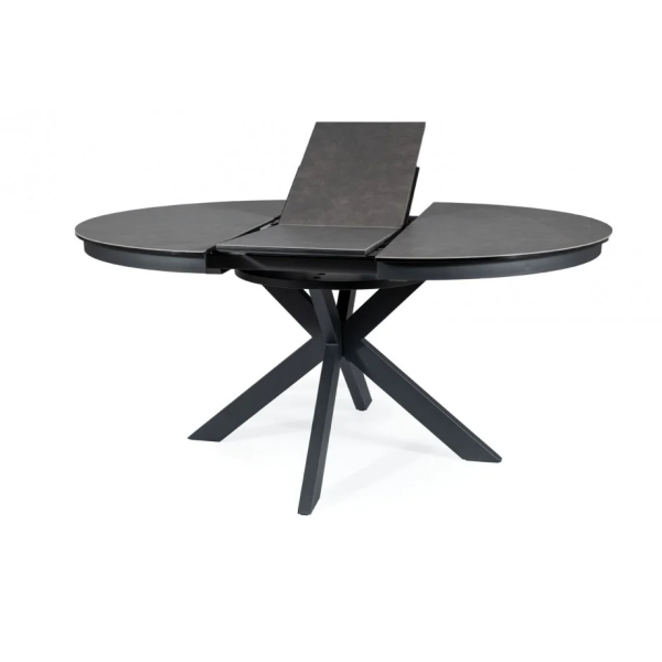 Стол обеденный раскладной PORTO CERAMIC 120(160)*120 тем.серый эффект мрамора/черный мат PORTOCC120 Signal