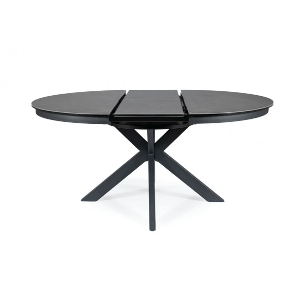 Стол обеденный раскладной PORTO CERAMIC 120(160)*120 тем.серый эффект мрамора/черный мат PORTOCC120 Signal